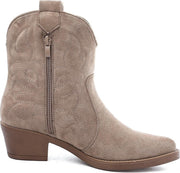 Smile Favorites® Dames Cowboylaarzen met Hak Kort - Suède look - Taupe Khaki - Maat 38