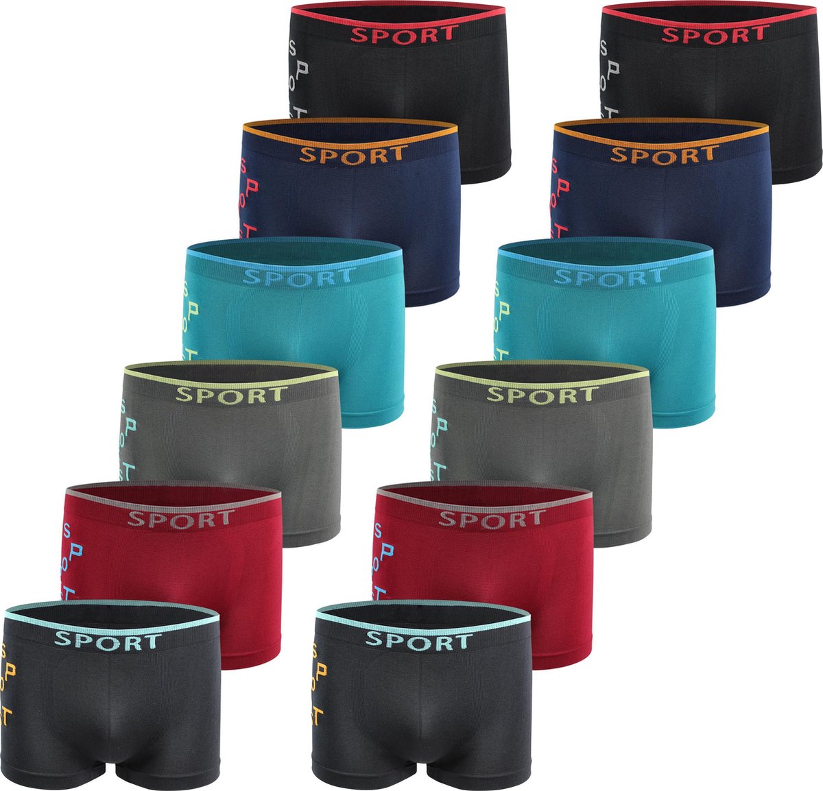 Microfiber Boxershort jongens SJ11 - Jongens ondergoed - VOORDELIGE 12 PACK 110/122 6-8 jaar