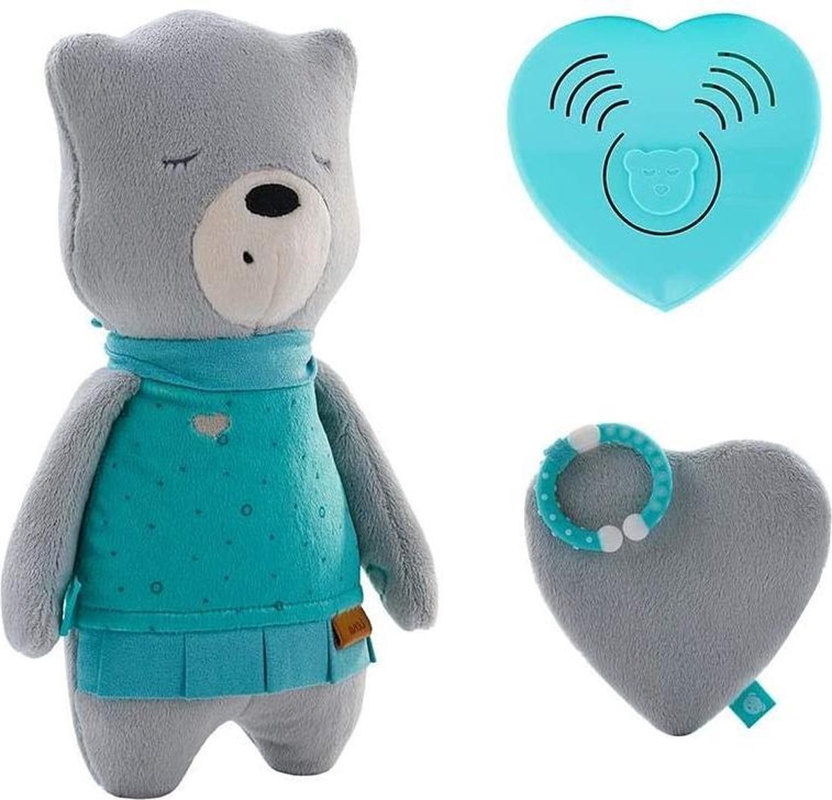 Myhummy Slaapsensor Premium Junior 36 Cm Polyester Turquoise/grijs