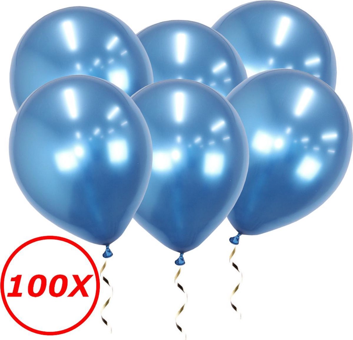 Blauwe Ballonnen Verjaardag Versiering Blauwe Helium Ballonnen Feest Versiering Gender Reveal Babyshower Chrome Blauw 100 Stuks