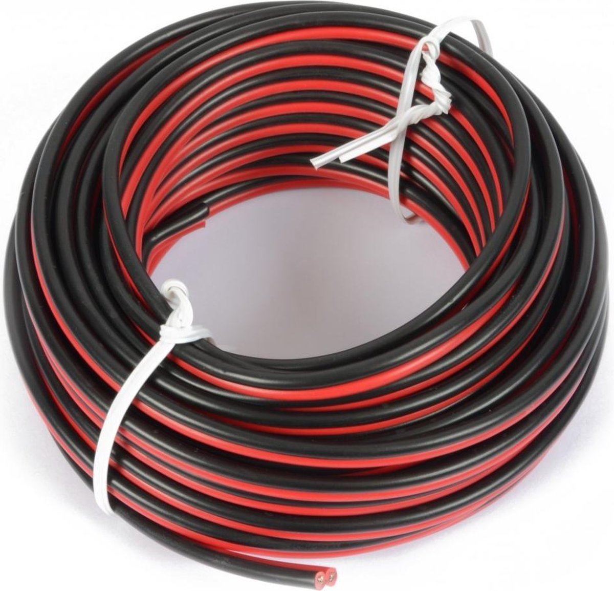 Shall 10 meter luidsprekerkabel rood/zwart 2 x 0.75 mm
