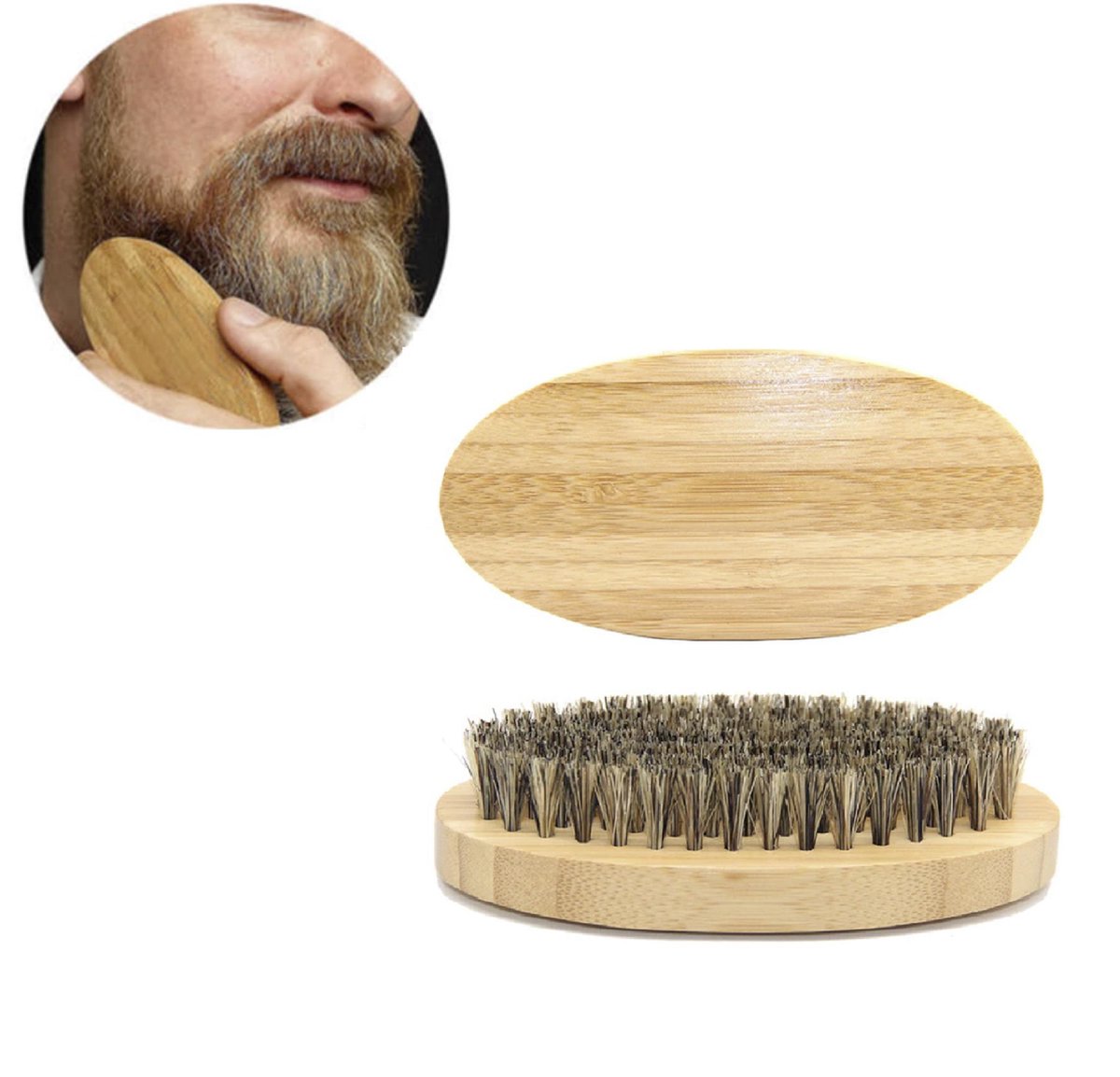 Cabantis Baard Borstel |Barbier|Hout|Stylingtool|Haar Accessoire|Baardkam|Anti-statisch|Cabantis|Kapper|Lichtbruin
