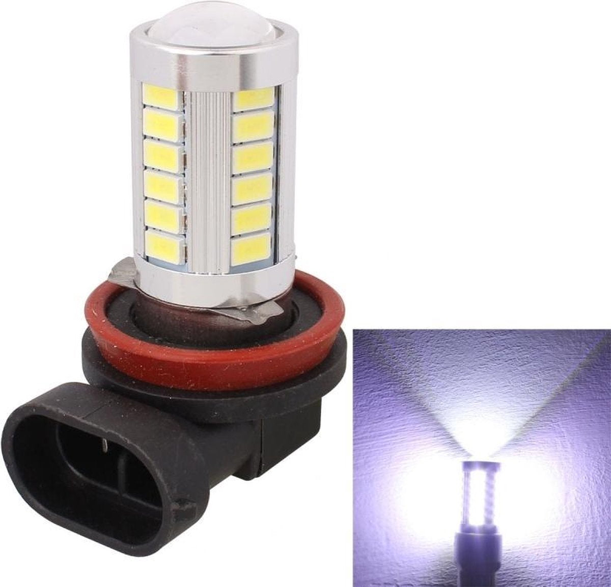 2 STKS H11 16.5 W 990LM 6500 K Wit Licht 5630 SMD 33 LED Auto Brake / Steering Gloeilamp