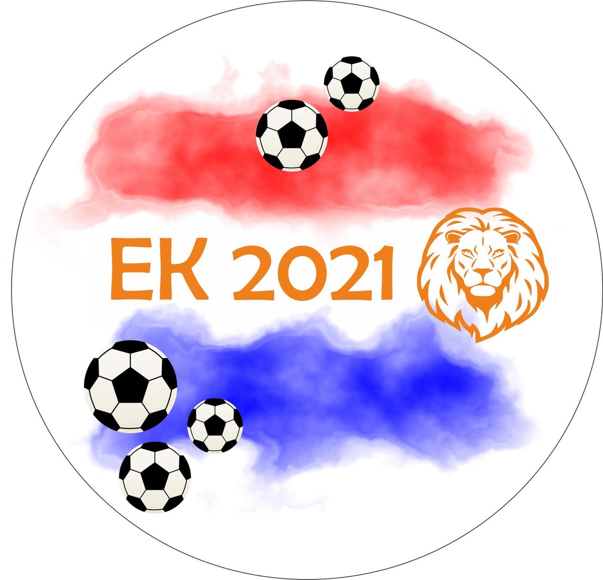 Raamsticker rond EK voetbal - Versiering oranje - Hup Holland Hup - Nederlands elftal - EK voetbal - Raamdecoratie voetbal - rood wit blauw - voetbalsupporter - raamsticker Nederlands elftal - oranje zomer - stickers