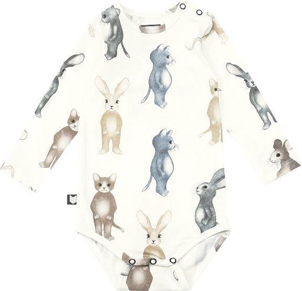HEBE - romper - dierenprint - wit - Maat 74/80