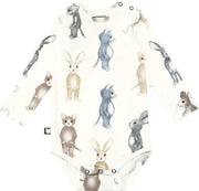 HEBE - romper - dierenprint - wit - Maat 74/80