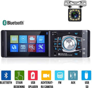 Strex Autoradio 4.1" Scherm met Stuurbediening - Bluetooth / AUX / USB - Incl. Afstandsbediening & Achteruitrijcamera - Auto Radio