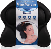 Luxe Home Spa Badkussen Small - Zwart Kussen voor in bad - Met 6 zuignappen - Extra Comfort