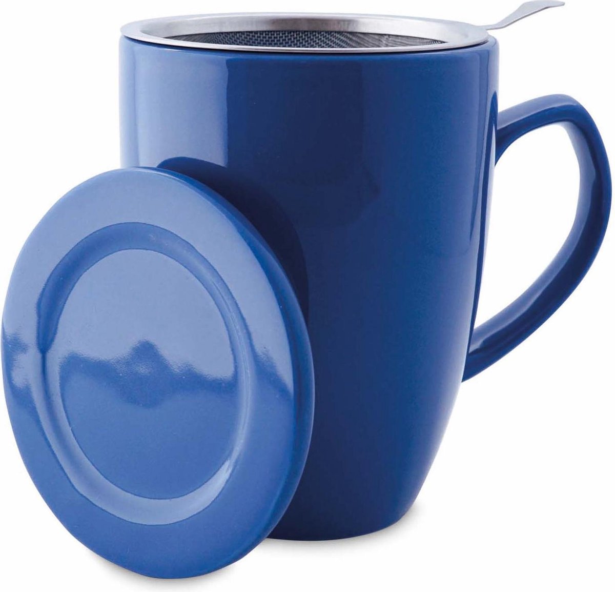 Mok met zeef en deksel - Theebeker Soft Sky -  Blauw - 350 ml