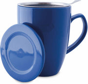 Mok met zeef en deksel - Theebeker Soft Sky -  Blauw - 350 ml