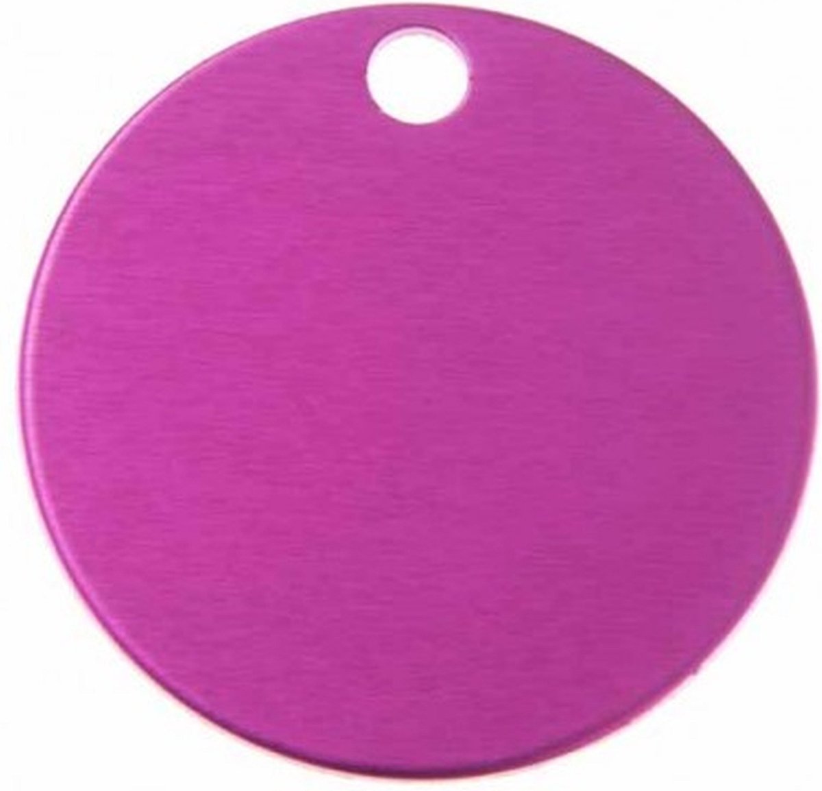 Hondenpenning Rond met gat groot roze | 1 zijde graveren | Ø 32 mm