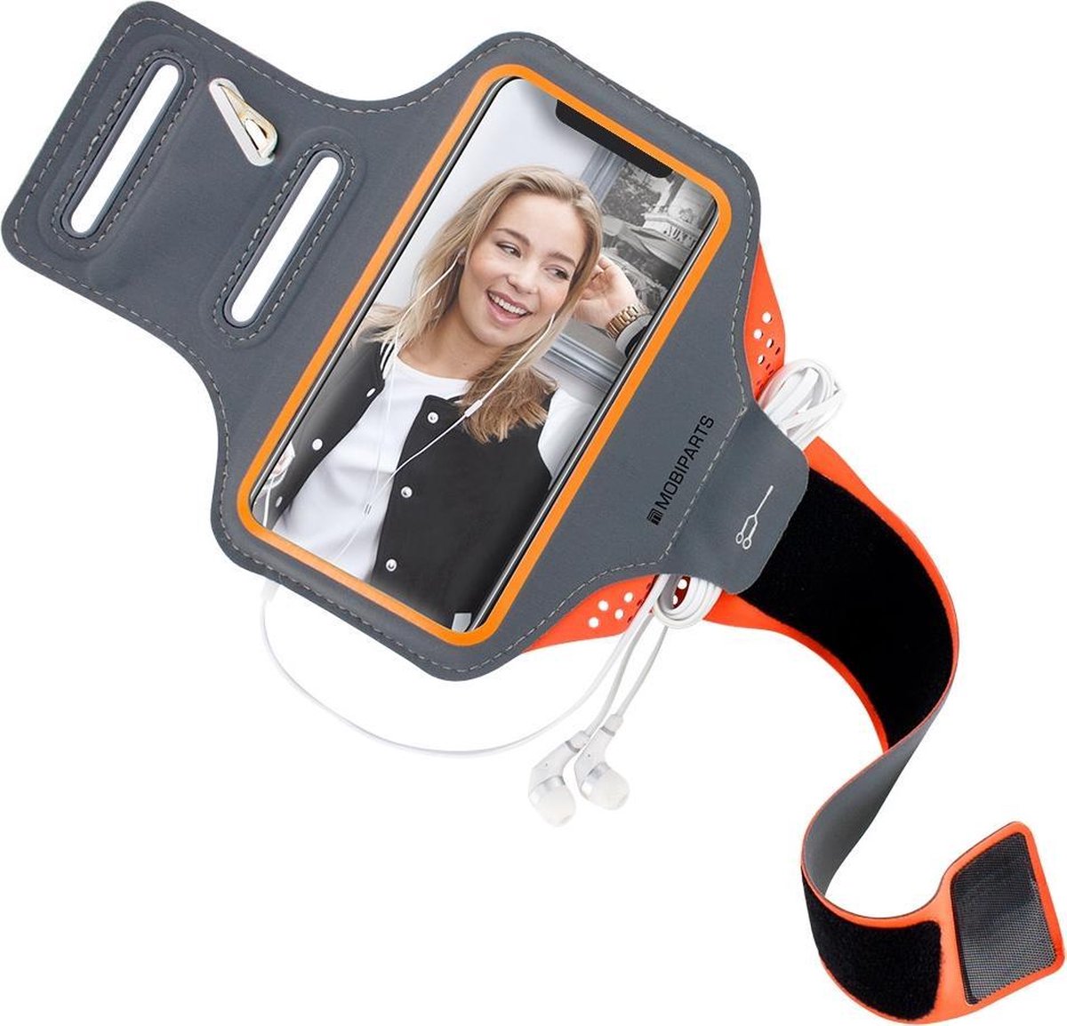 Mobiparts Comfort Fit Sport Armband Apple iPhone XS Max Oranje