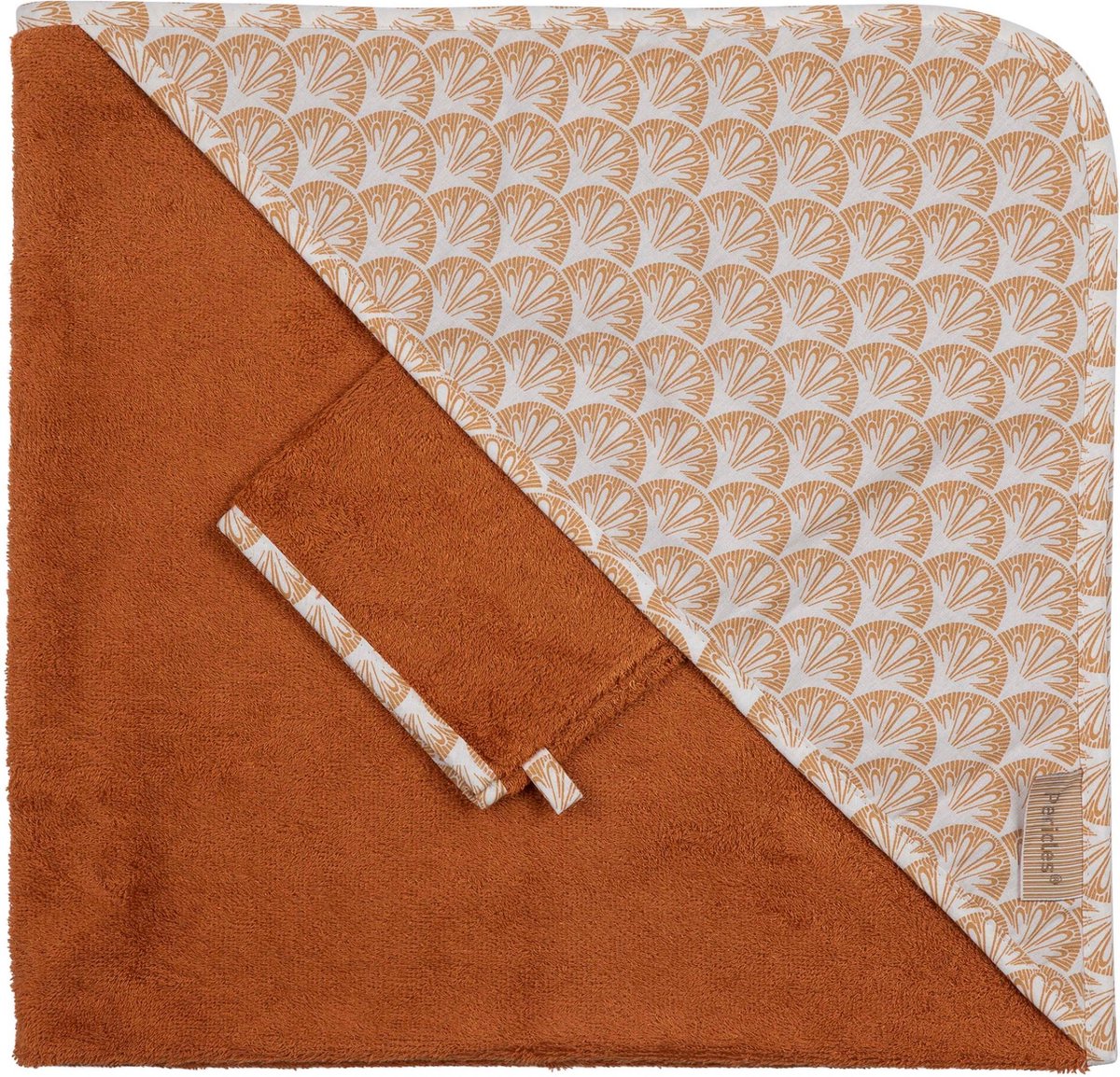 Pericles Badcapeset 80 Cm Katoen/bamboe Bruin/wit
