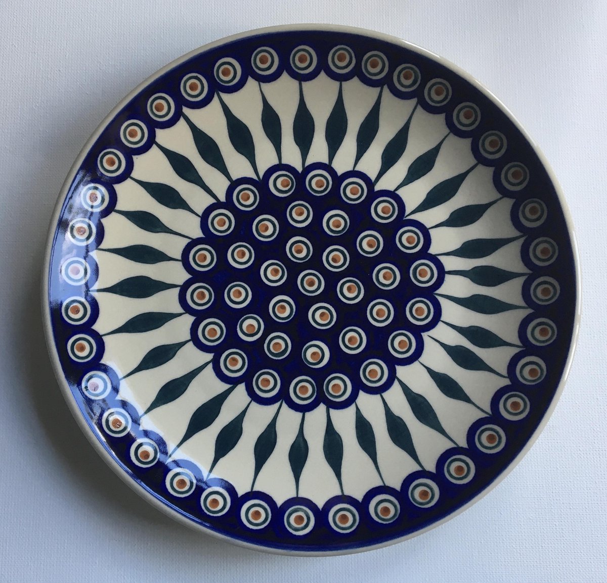 Bunzlau dinerbord groen blad