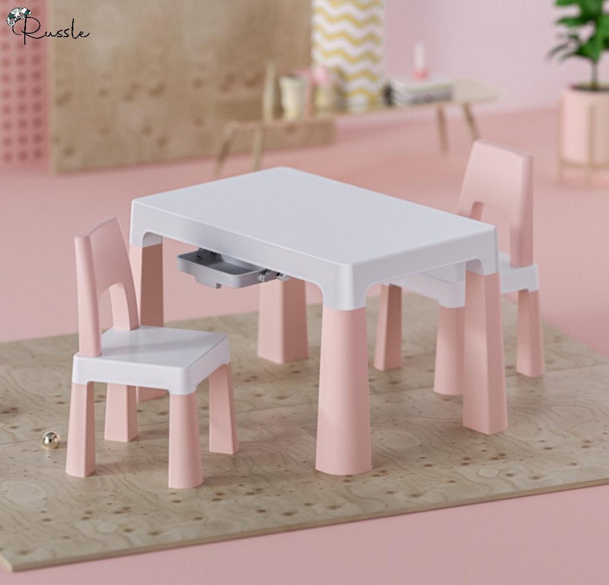 Setje tafel met stoelen Roze Pastel