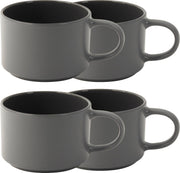 Soepkom 450ml Donkergrijs - set 4 stuks