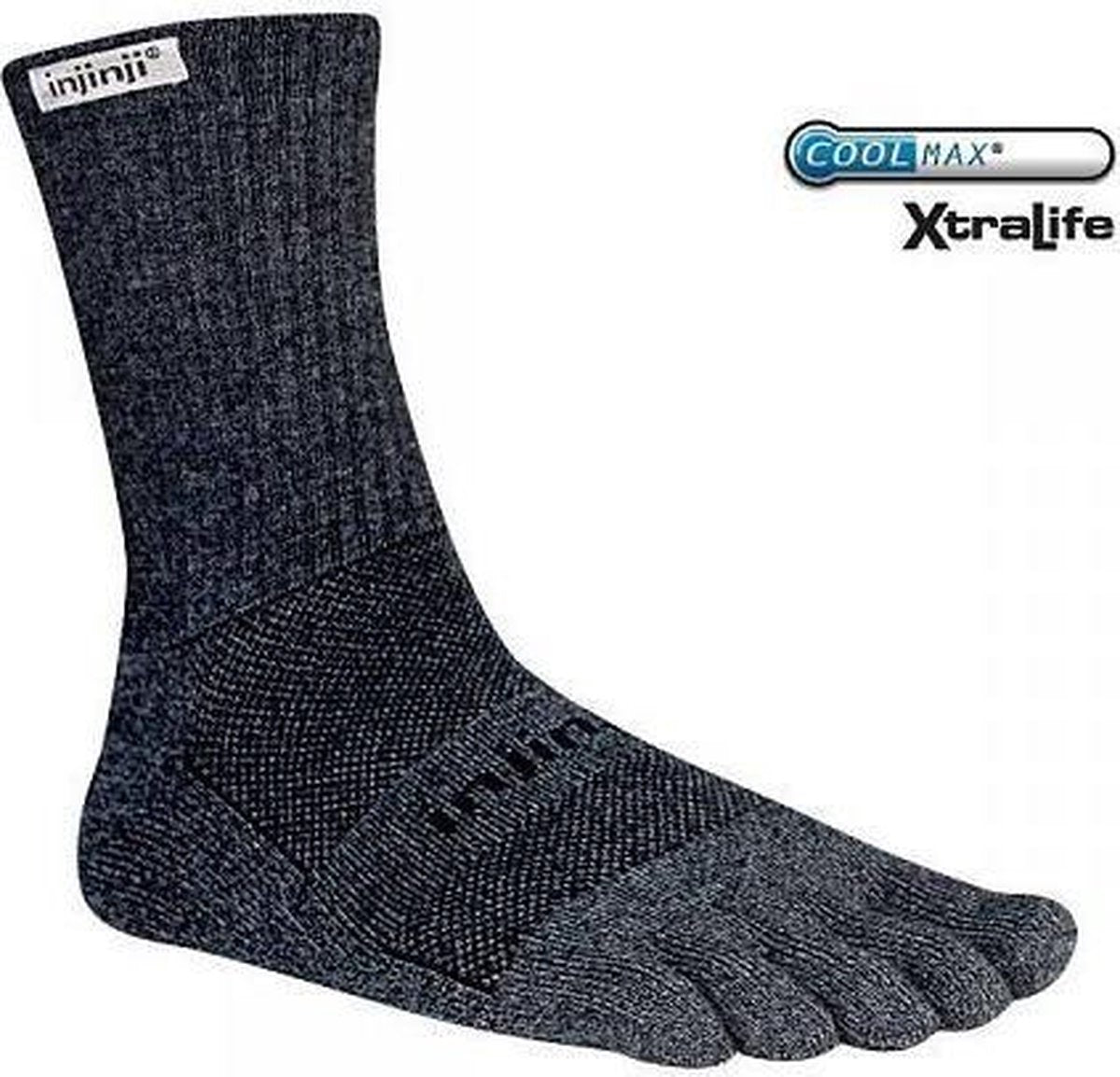 Injinji Trail Midweight Crew Coolmax 213170 - Meerkleurig granite Unisex - M=40