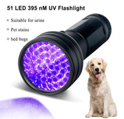 UV lamp / licht / zaklamp 51LED UV Licht UV zaklamp Ultra violet zaklamp UV Ultraviolet detectie AA batterij