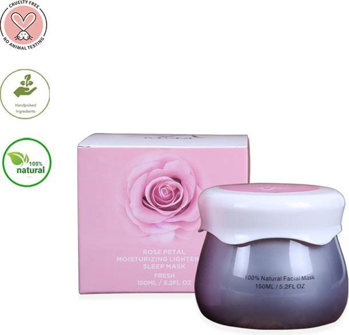 Sleep mask - Rose Petal - Fresh Rose Face Mask - Face Mask - Hydraterend - Verfrissend - Genezend - Voedend - Anti aging - Verzorgend - Kalmerend - Masker - Beauty - 150 ml