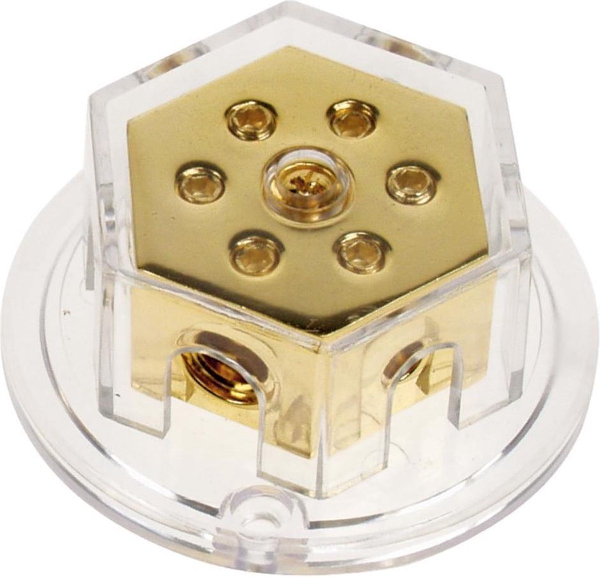 Power distribution block  (gold) 2x50 mm² in / 4x20 mm²