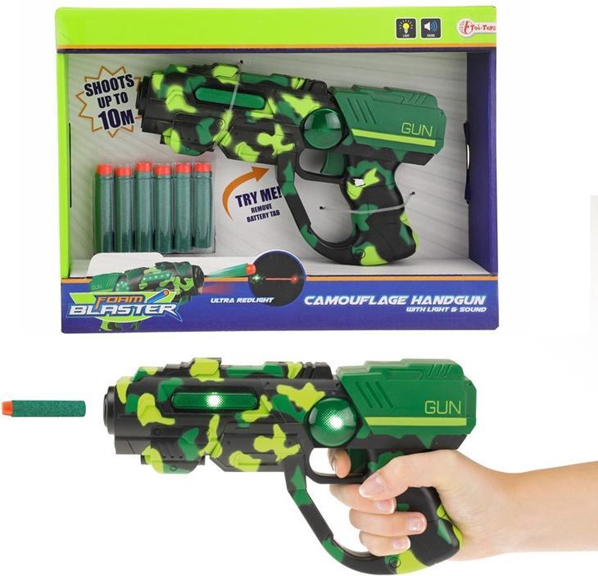 Toi-toys Camouflage Pistool Met Licht En Geluid