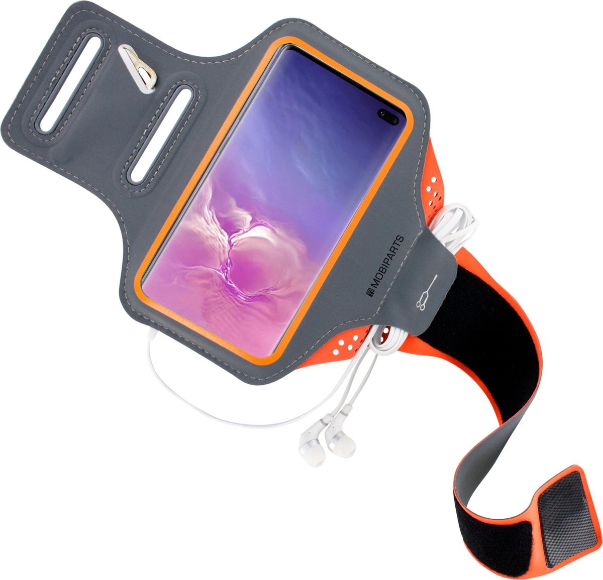 Mobiparts Comfort Fit Sport Armband Samsung Galaxy S10Plus Oranje