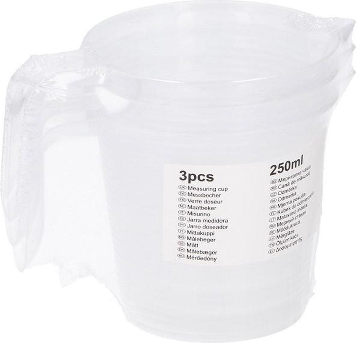 Aro-household Maatbekers 250 Ml Transparant 3 Stuks