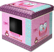 D&D Home collection ottoman owl Roze 38x38x38CM