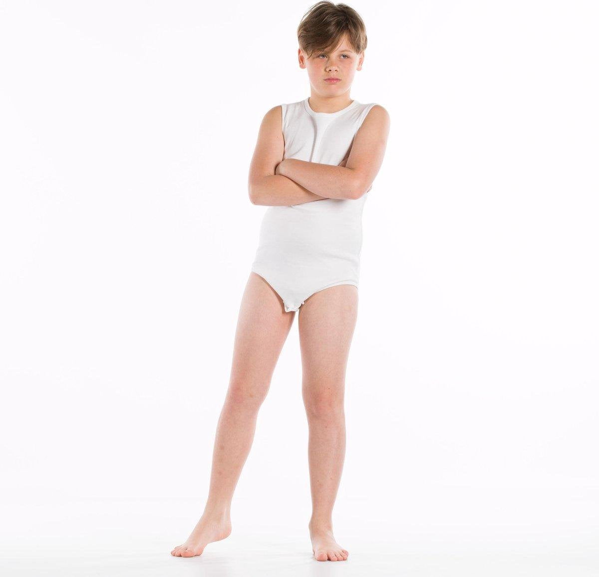 Kinder body met drukknoopjes - Wit - 104