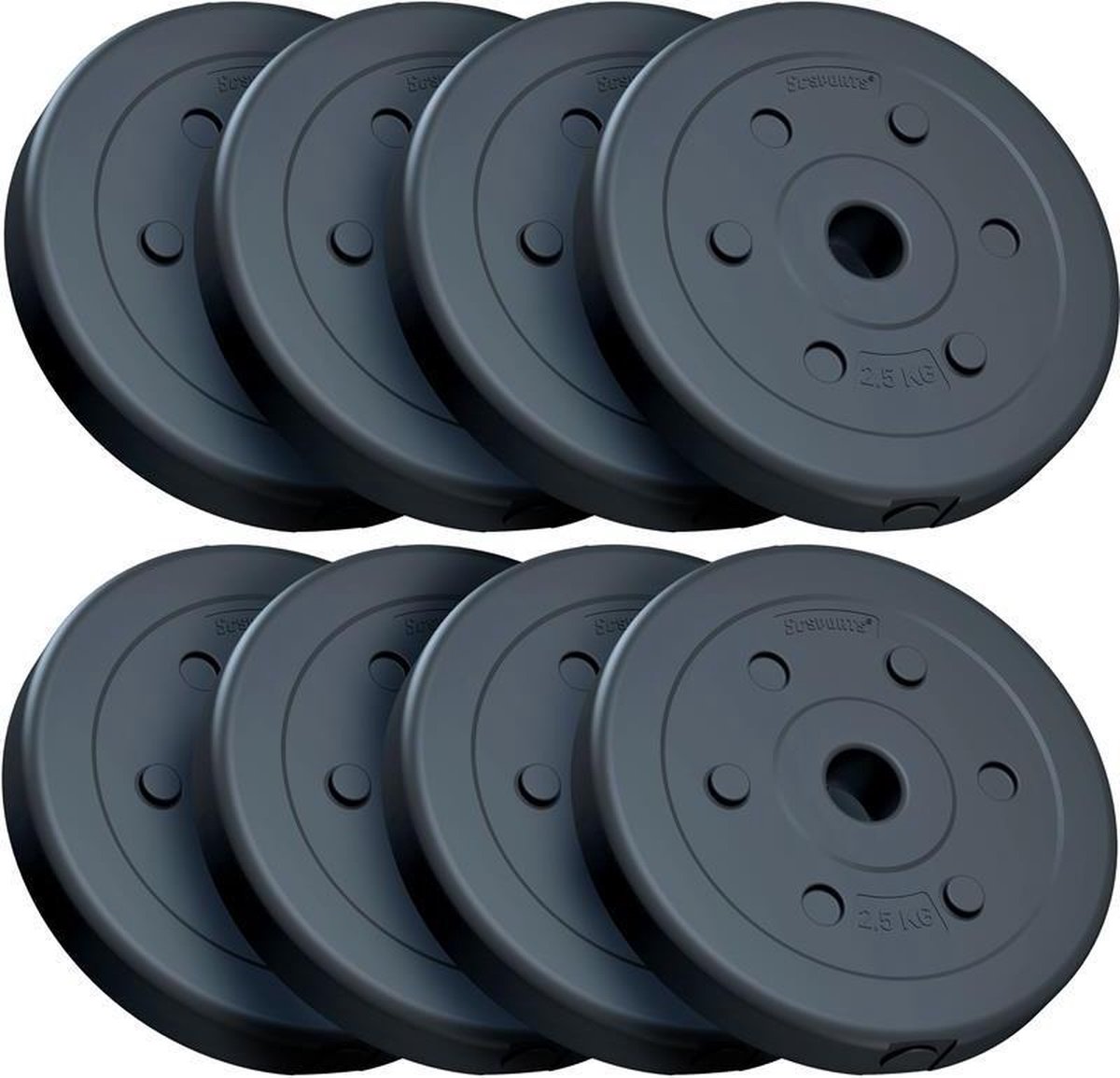 ScSPORTS® Halterschijven set 20 kg - Kunststof - 8 x 2