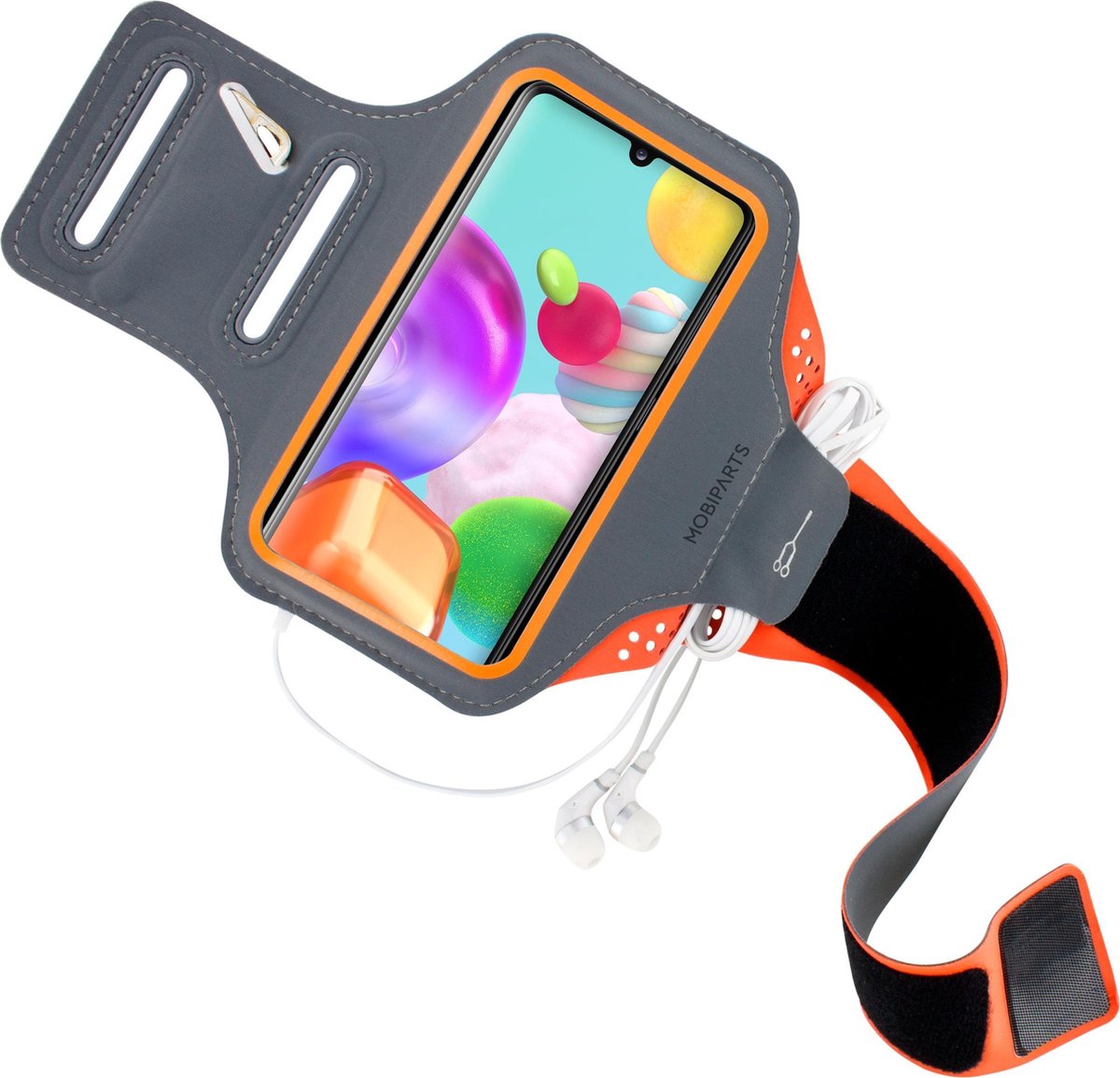 Mobiparts Comfort Fit Sport Armband Samsung Galaxy A41 (2020) Neon Orange