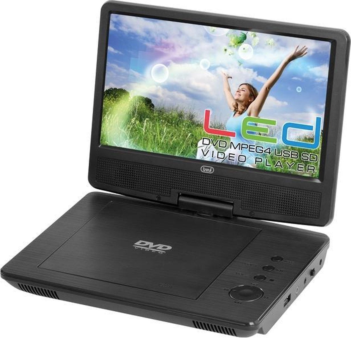 Trevi PDX 1409 Portable DVD player converteerbaar 9'' 800 x 480Pixels Zwart