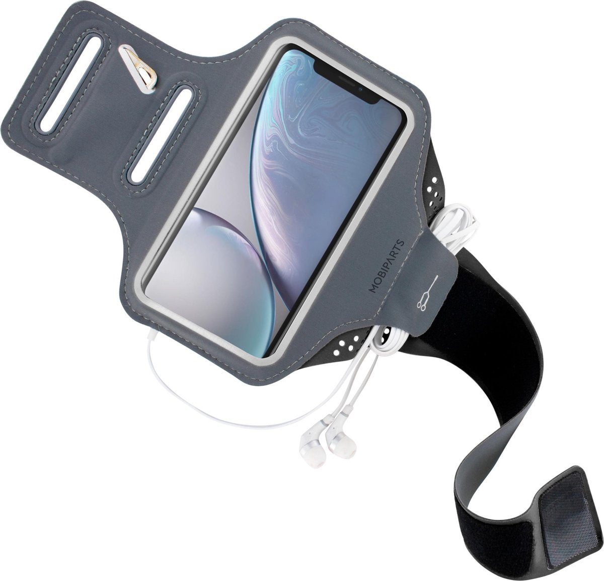 Mobiparts Comfort Fit Sport Armband Apple iPhone XR Sporthoesje Zwart