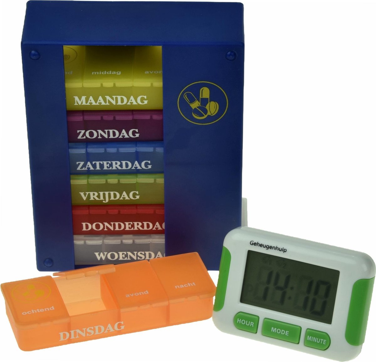 Kleurrijke Medicijndoos Weeklader met medicijnalarm