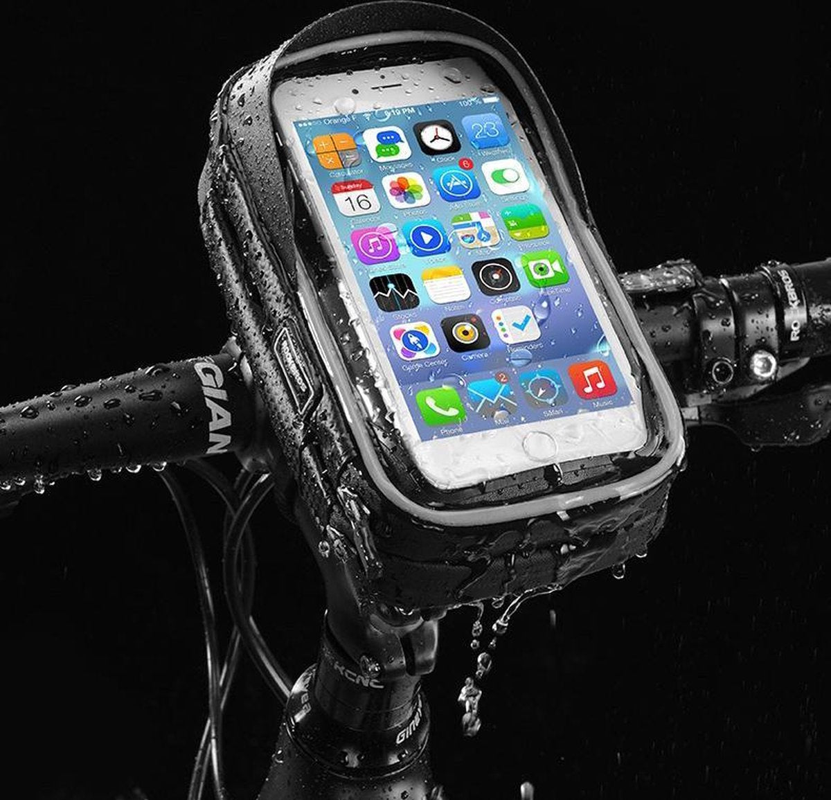 ROCKBROS Telefoonhouder fiets - Telefoonhouder fiets waterdicht - fietshouder voor smartphones - Stuurtas fiets - Waterdicht