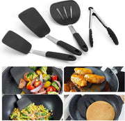 Siliconen Keukenset - 4 in 1 - 600F Hittebestendig  - Creative Scheve Kookgerei Set  - Eieren  - Pannenkoeken  - Vis  - Anti-aanbak Kookgerei