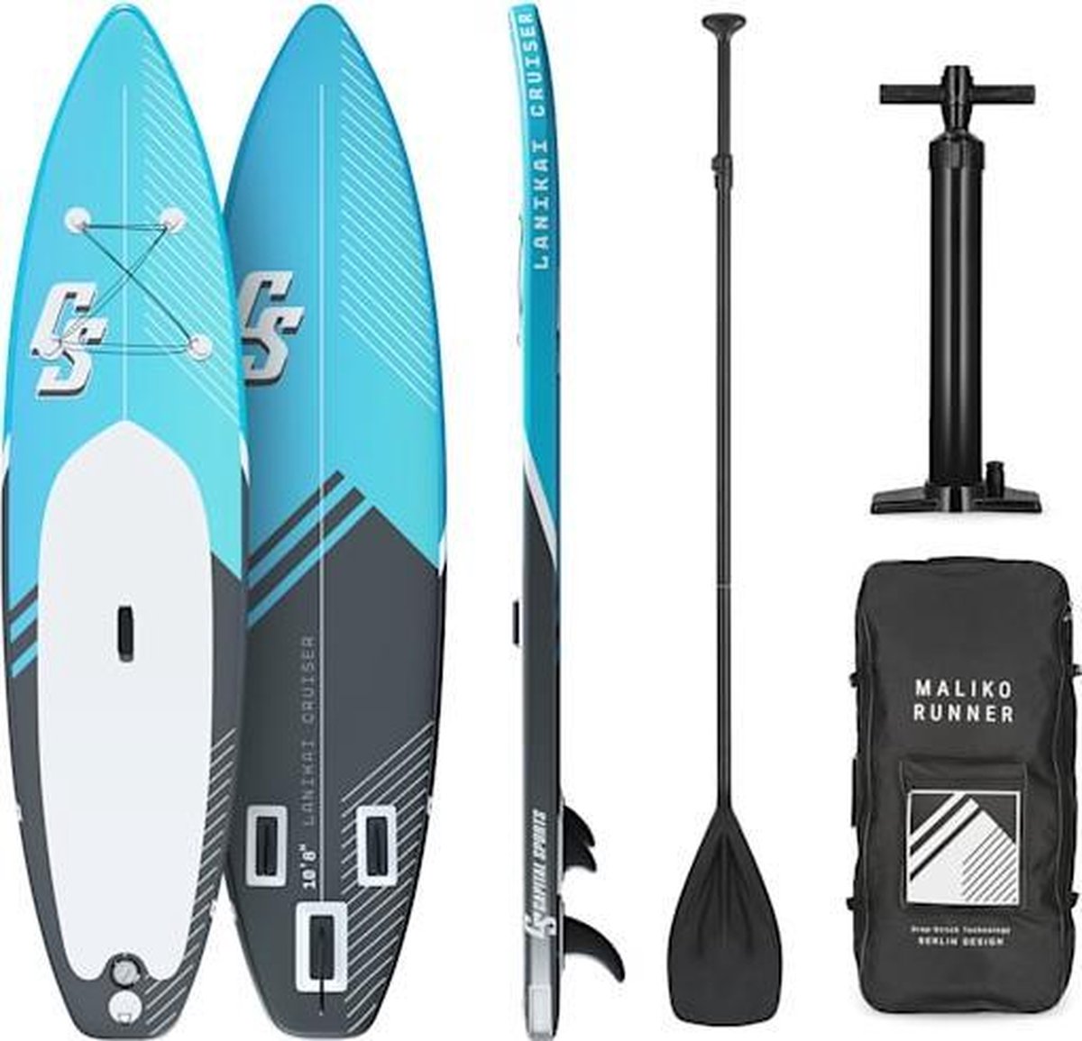 CAPITAL SPORTS Lanikai Cruiser  - Opblaasbaar Standup Paddle board -  complete SUP set met peddel