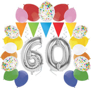 e-Carnavalskleding.nl Feestversiering pakket zilver 60 jaar | Versiering 60e verjaardag | 60 jaar feestversiering pakket zilver compleet | Leuk pakket zilver met feestartikelen voor de 60e verjaardag Small