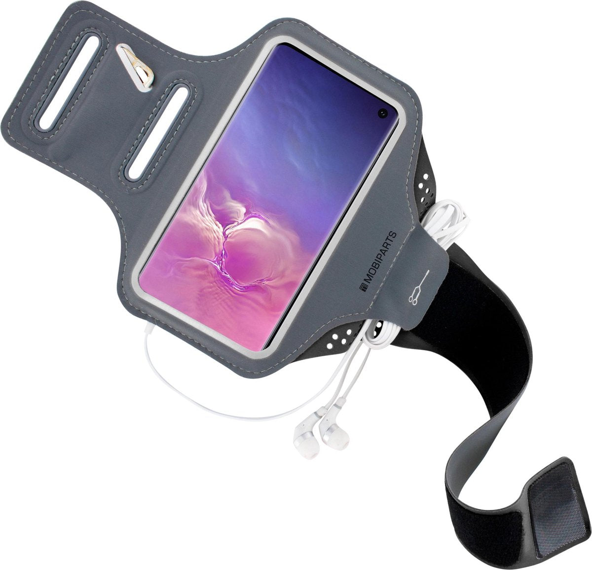 Mobiparts Comfort Fit Sport Armband Samsung Galaxy S10 Zwart