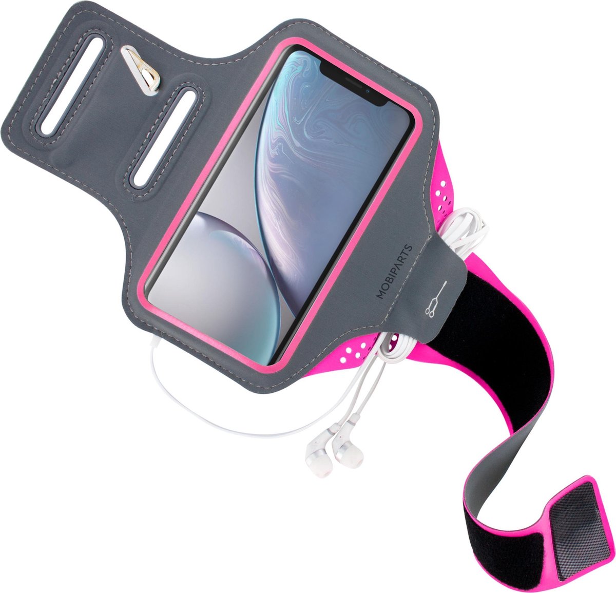 Mobiparts Comfort Fit Sport Armband Apple iPhone XR Sporthoesje Roze