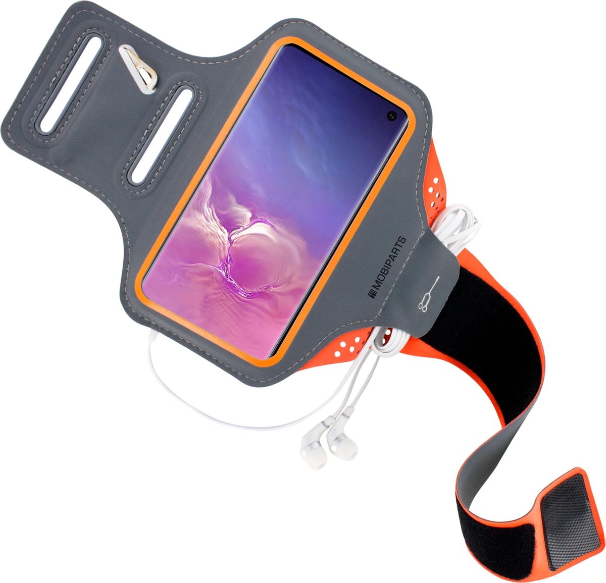 Mobiparts Comfort Fit Sport Armband Samsung Galaxy S10 Oranje