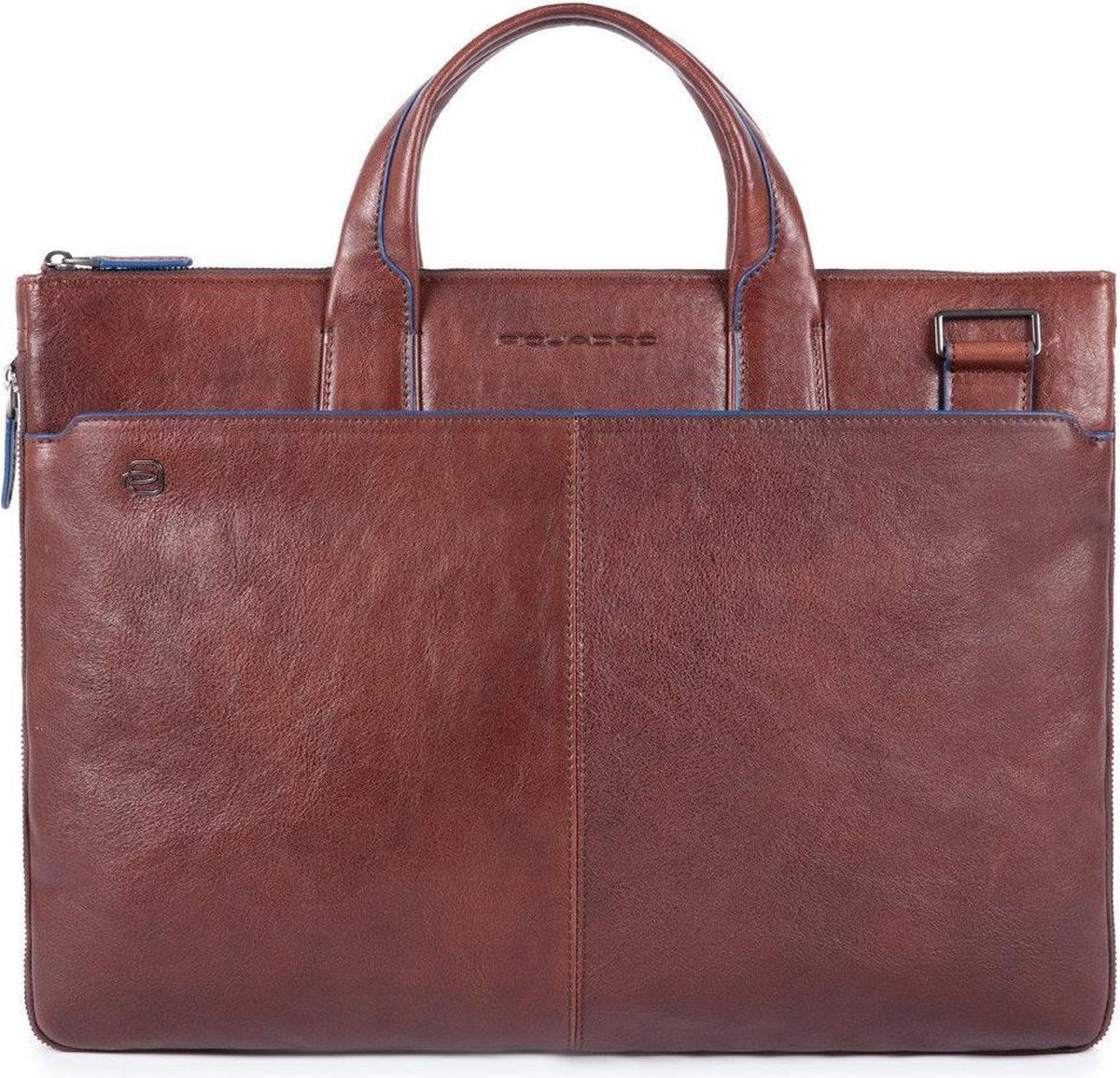 Piquadro Blue Square S Matte Expandable Slim Computer Bag 15.6 Dark Brown