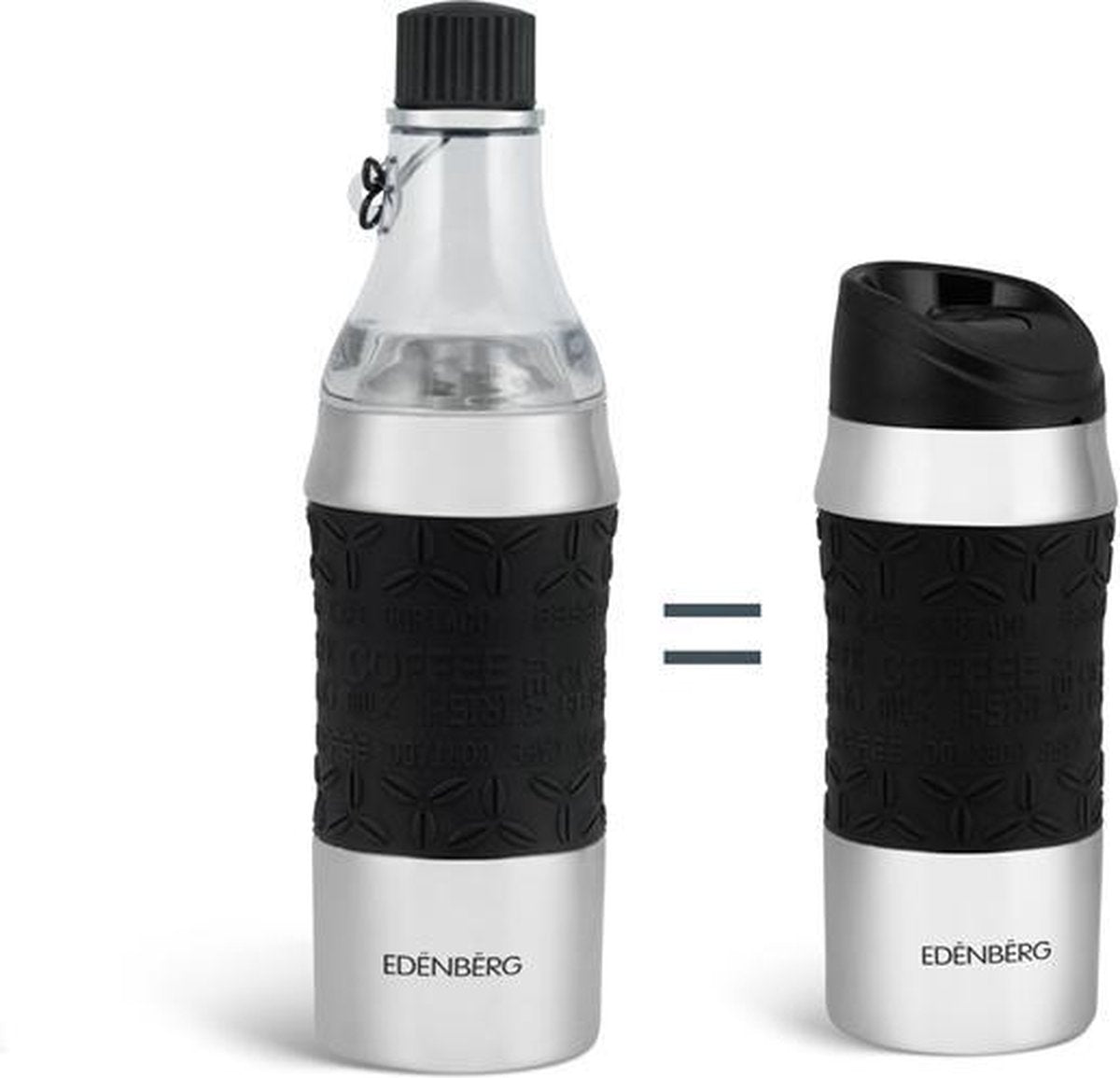 Edënbërg Thermosfles in RVS - Travel Mug - Thermos Beker - 380 ml - Zwart
