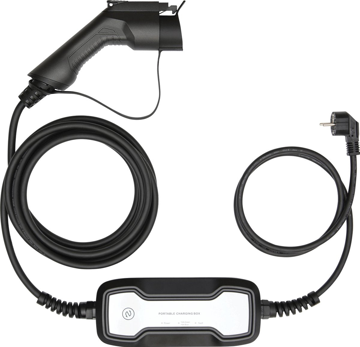DELTACO EV-1125 e-Charge kabel - Type 1 naar Schuko - 1-fase -3.6KW - 5 m - Zwart