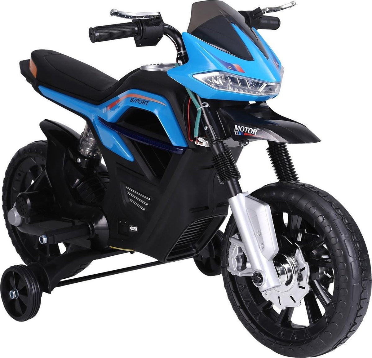 Elektrische Kindermotor - Elektrische Kinderscooter - Speelgoed - Vanaf 3 jaar - max. 3 km / u - Blauw 105 x 52
