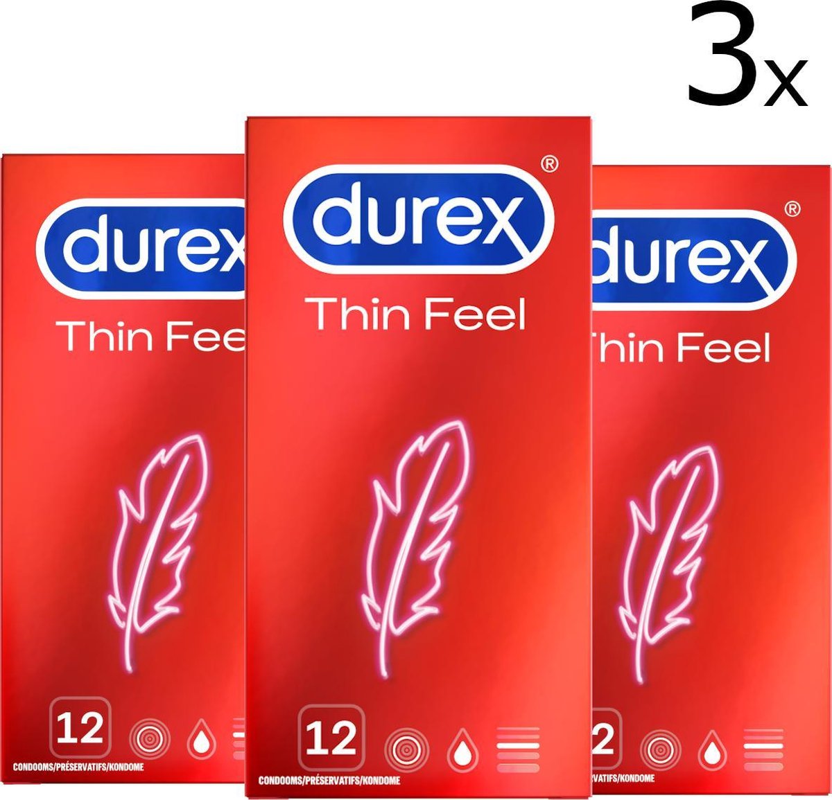 Durex Condooms Feel Thin 12st x3