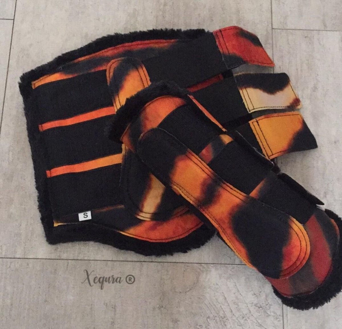 Flextrainers Koe Print - XS  - Peeskappen - Beenbescherming Pony Paard Klittenband Shetland