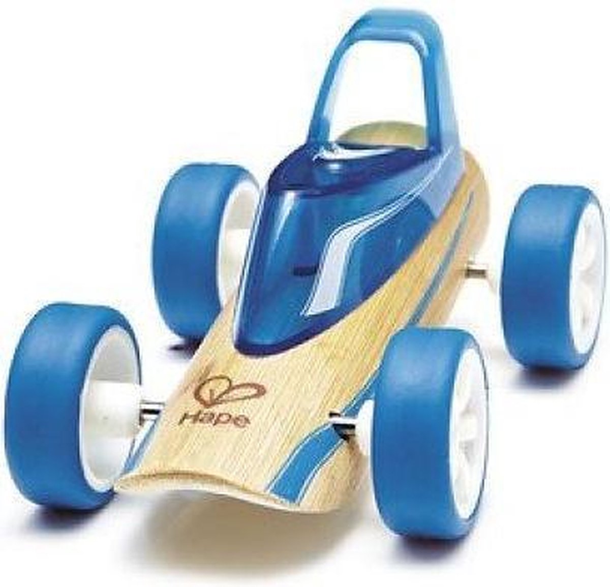 Hape - Bamboe raceauto - Blauw