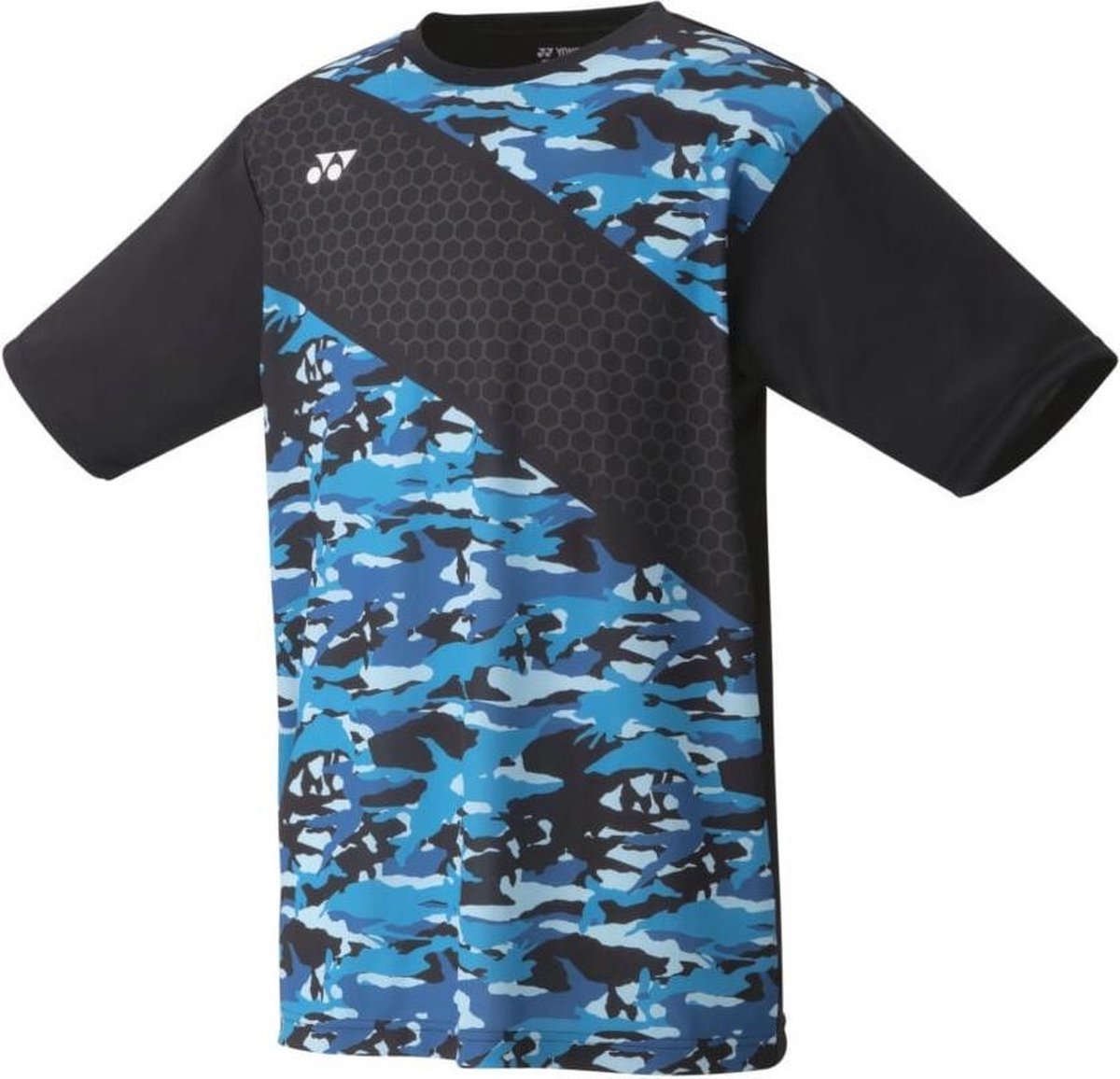 Yonex Tennisshirt Tourn Heren Polyester Zwart/blauw Maat Xl