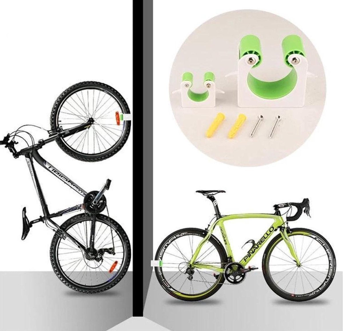 Fiets ophangsysteem Premium - Koersfiets - Racefiets - Fiets ophangbeugel - Fietshaak - Fietsenrek muurbevestiging - Fiets accessoires - Racefiets accessoires - Vaderdag Kados - Vader Cadeautjes - Vaderdag Tip